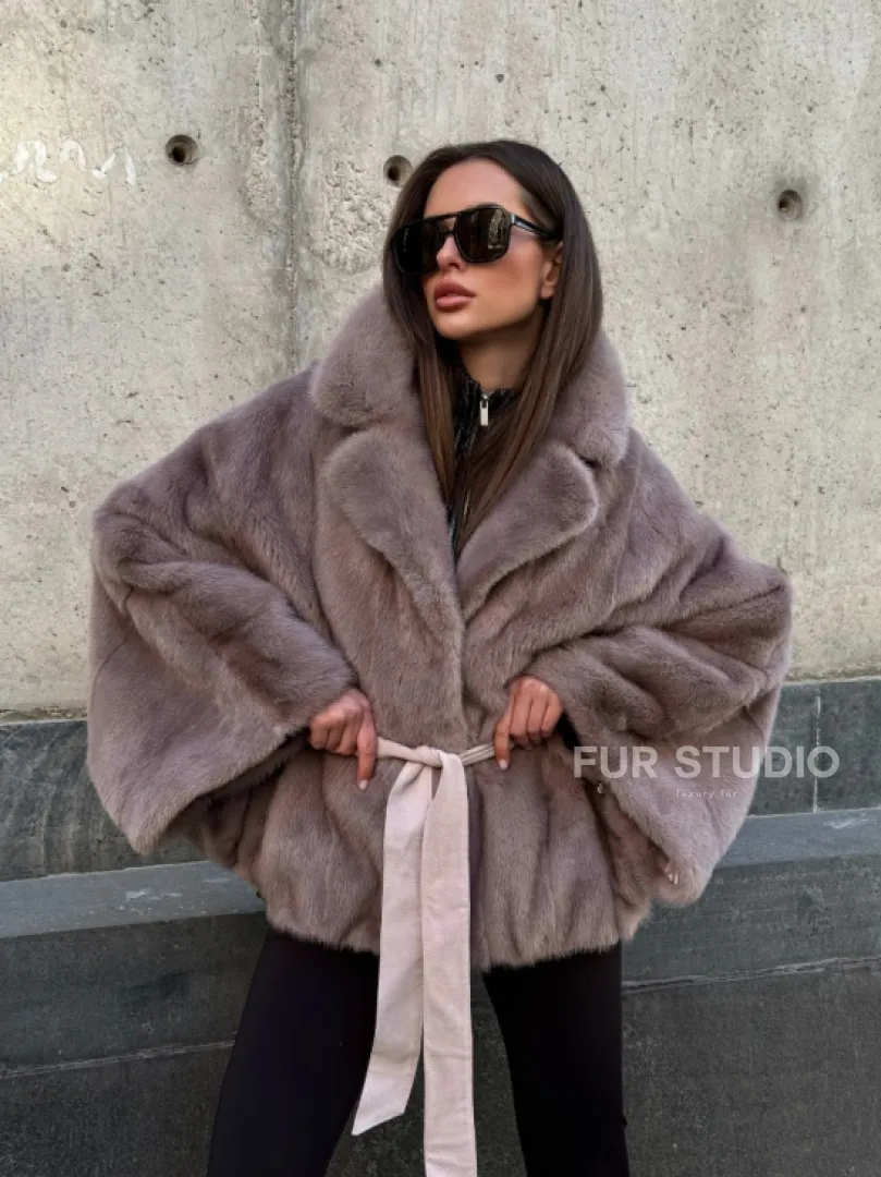 Автоледи из норки под пояс, фасон 