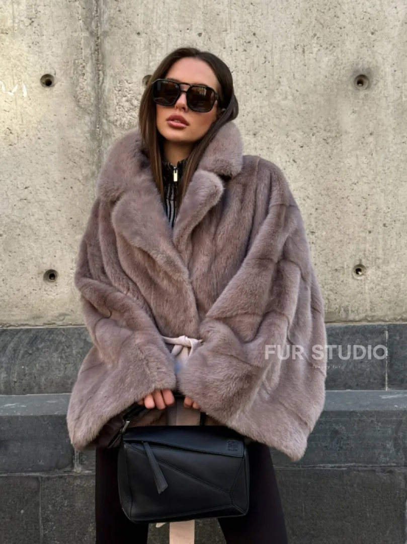 Автоледи из норки под пояс, фасон 