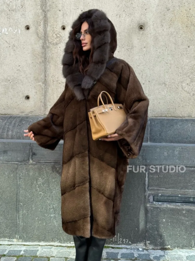 Норковое пальто в стиле 