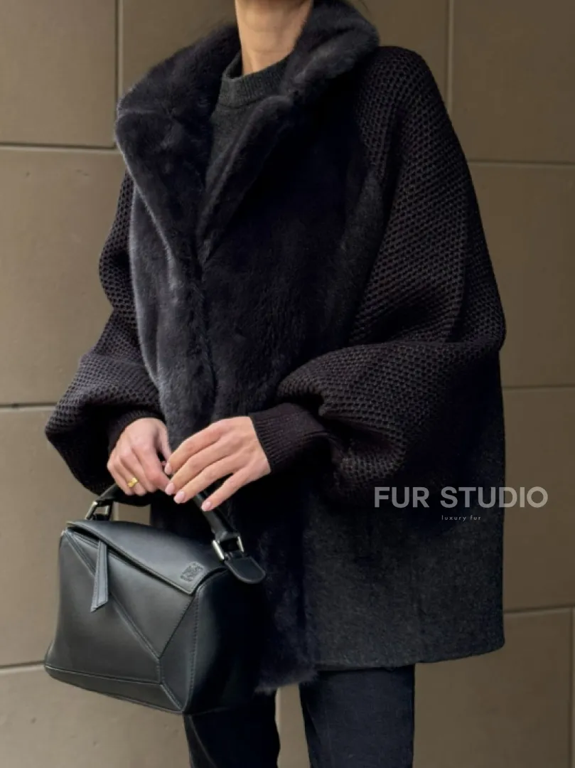 Шерстяная женская куртка с отделкой из меха норки - фото 2