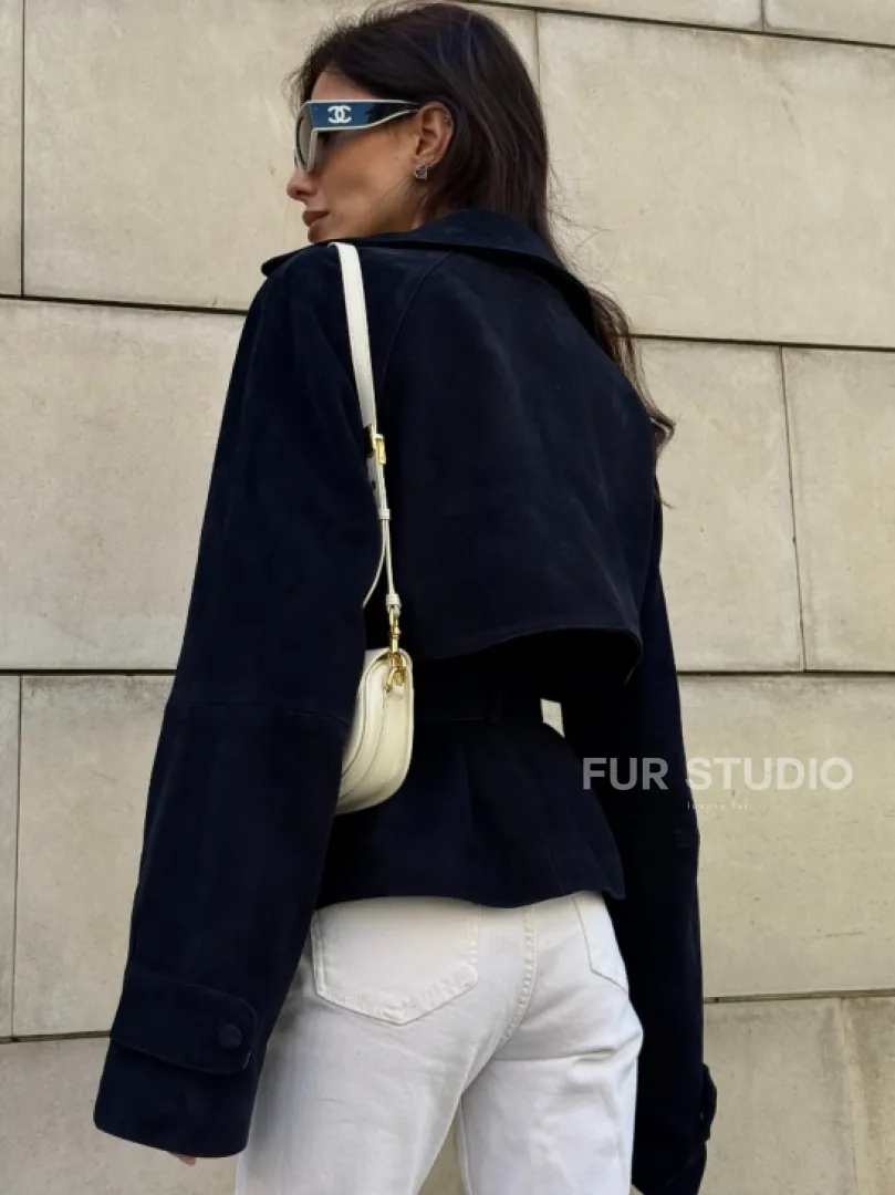 Модная куртка из замшевой кожи - фото 4