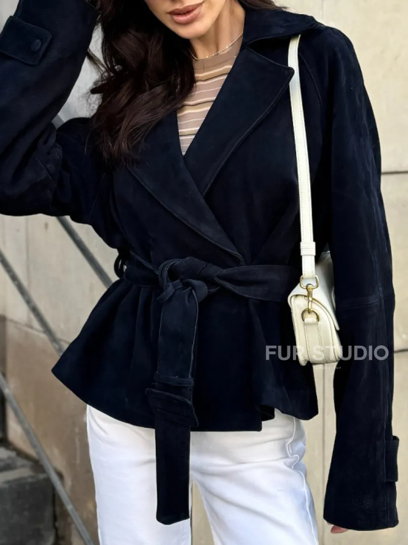 Модная куртка из замшевой кожи - фото 2