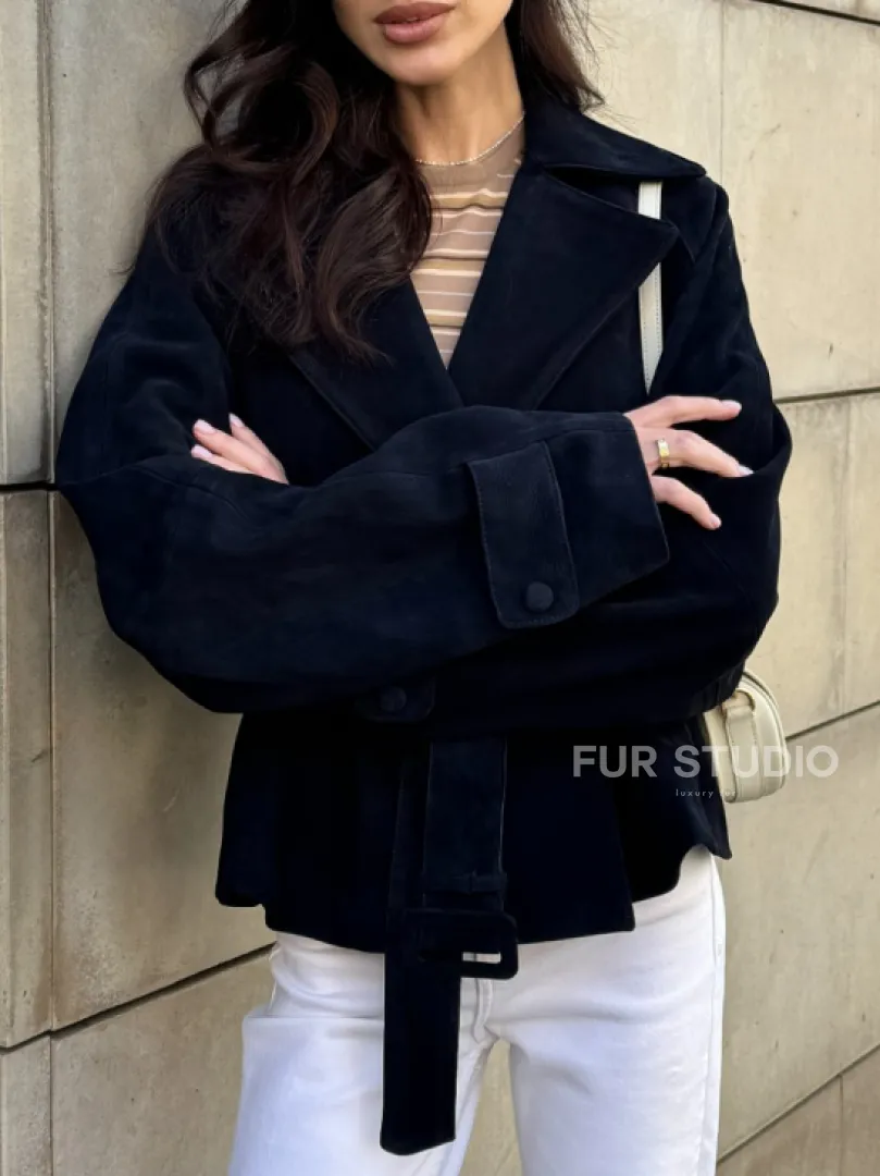 Модная куртка из замшевой кожи - фото 3