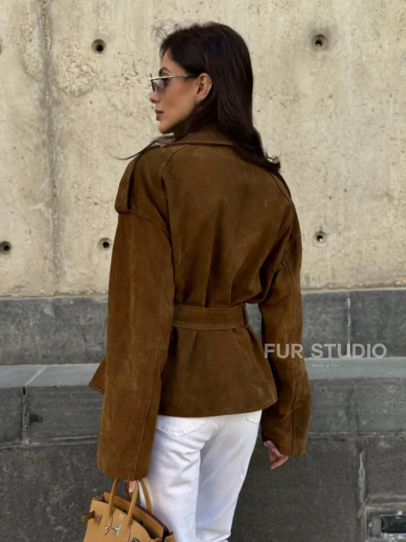 Косуха из натуральной замши под пояс 