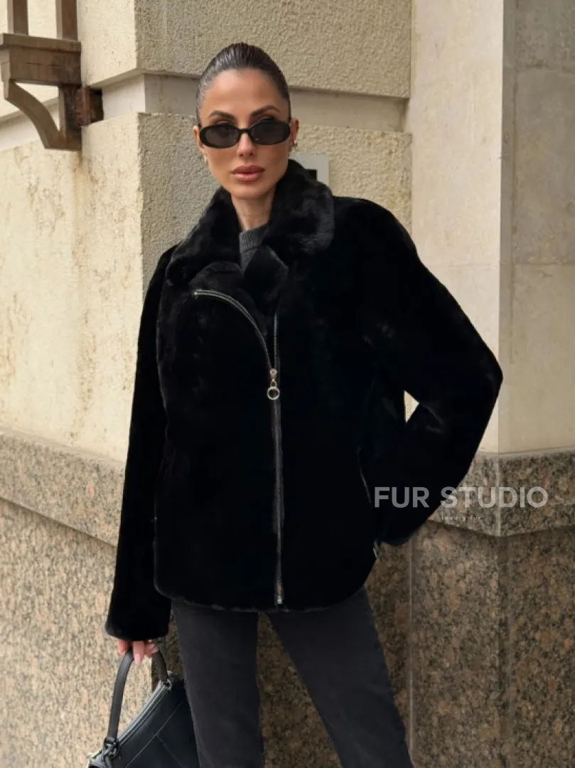 Норковая куртка - косуха из меха стриженой норки - фото 0