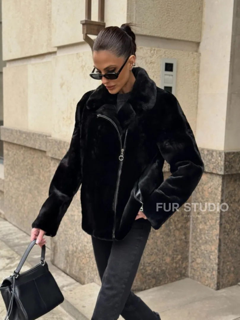 Норковая куртка - косуха из меха стриженой норки - фото 9