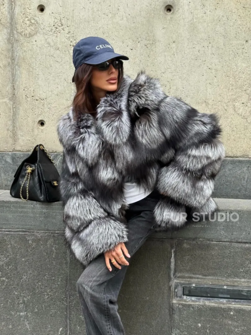 Шуба из чернобурки воротник стойка