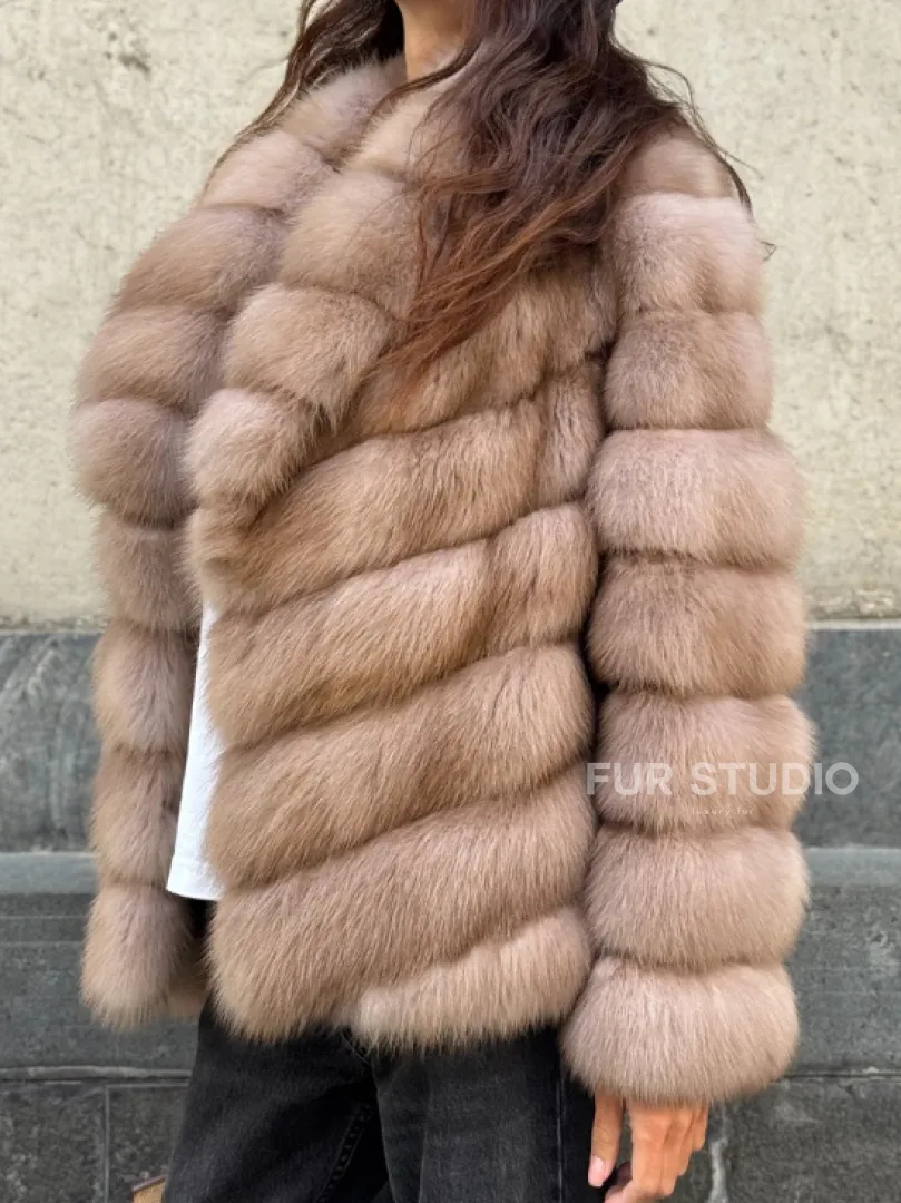 Шуба из куницы в цвете тор-тор - фото 2