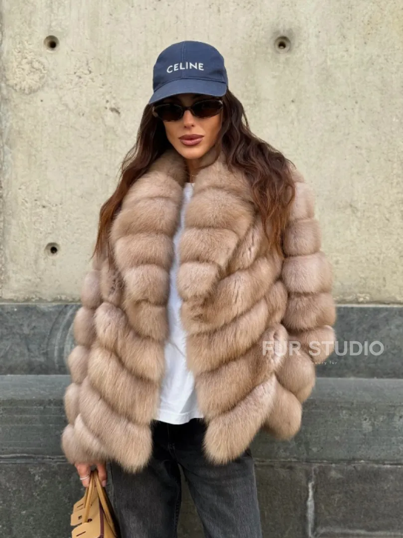 Шуба из куницы в цвете тор-тор - фото 7