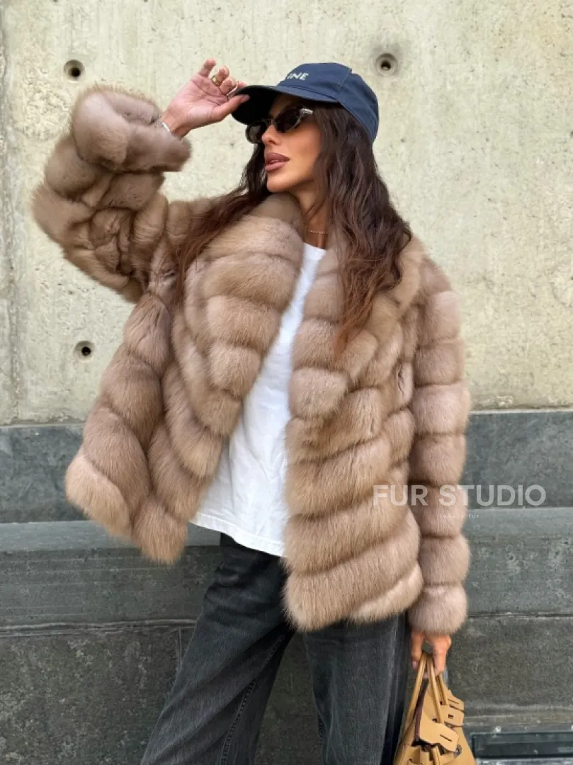 Шуба из куницы в цвете тор-тор - фото 9