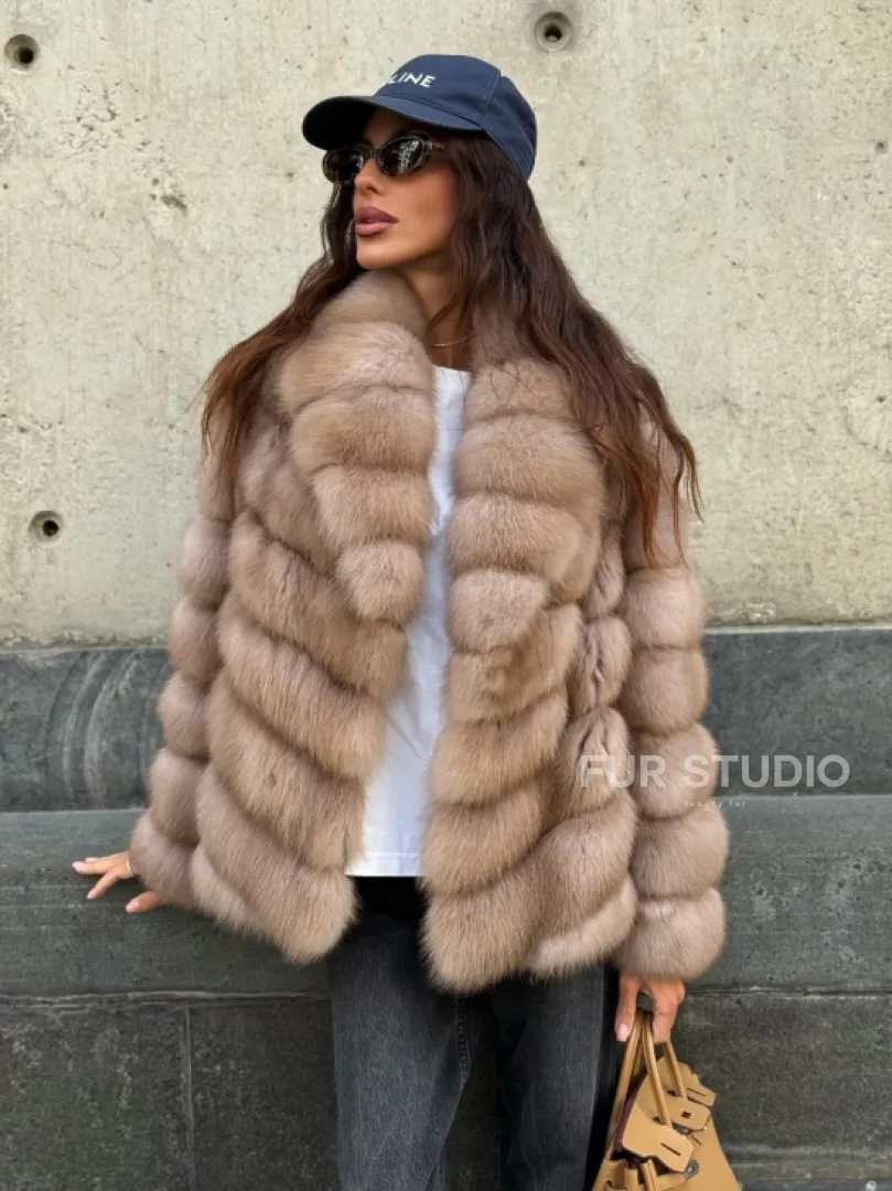 Шуба из куницы в цвете тор-тор - фото 4