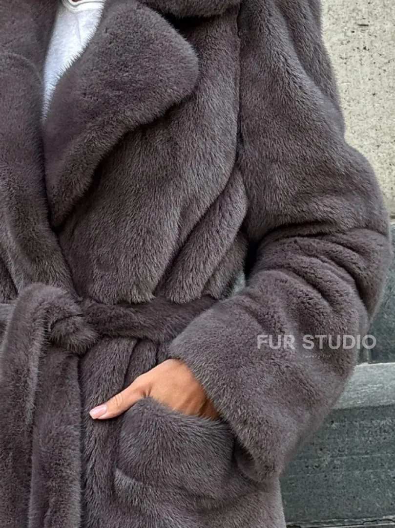 Норковая шуба лавандового цвета - VELVET - фото 3