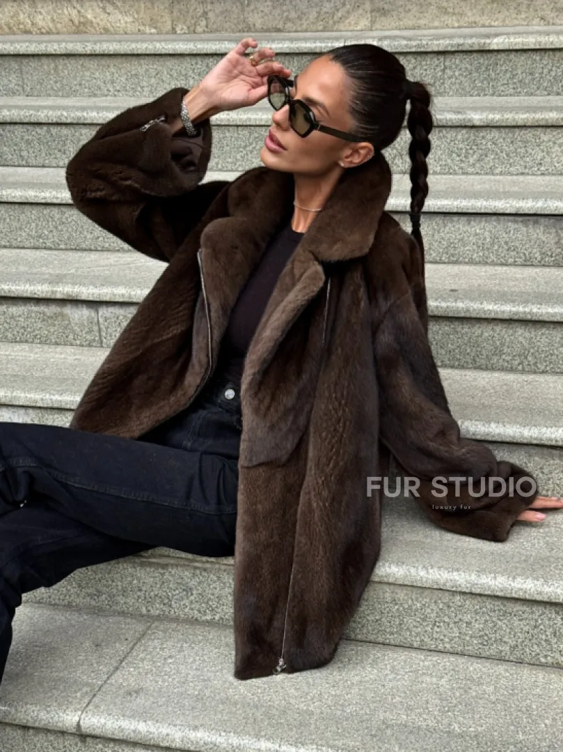 Норковая косуха из элитной скандинавской норки SAGA FURS