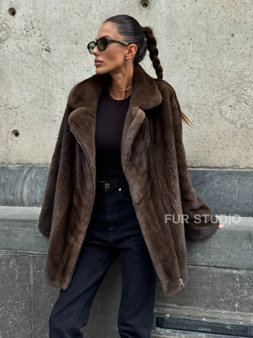 Норковая косуха из элитной скандинавской норки SAGA FURS