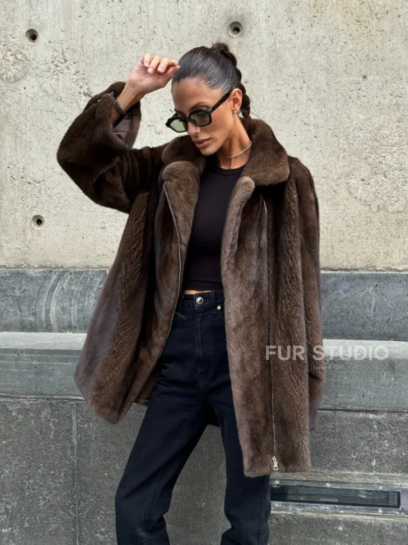 Норковая косуха из элитной скандинавской норки SAGA FURS