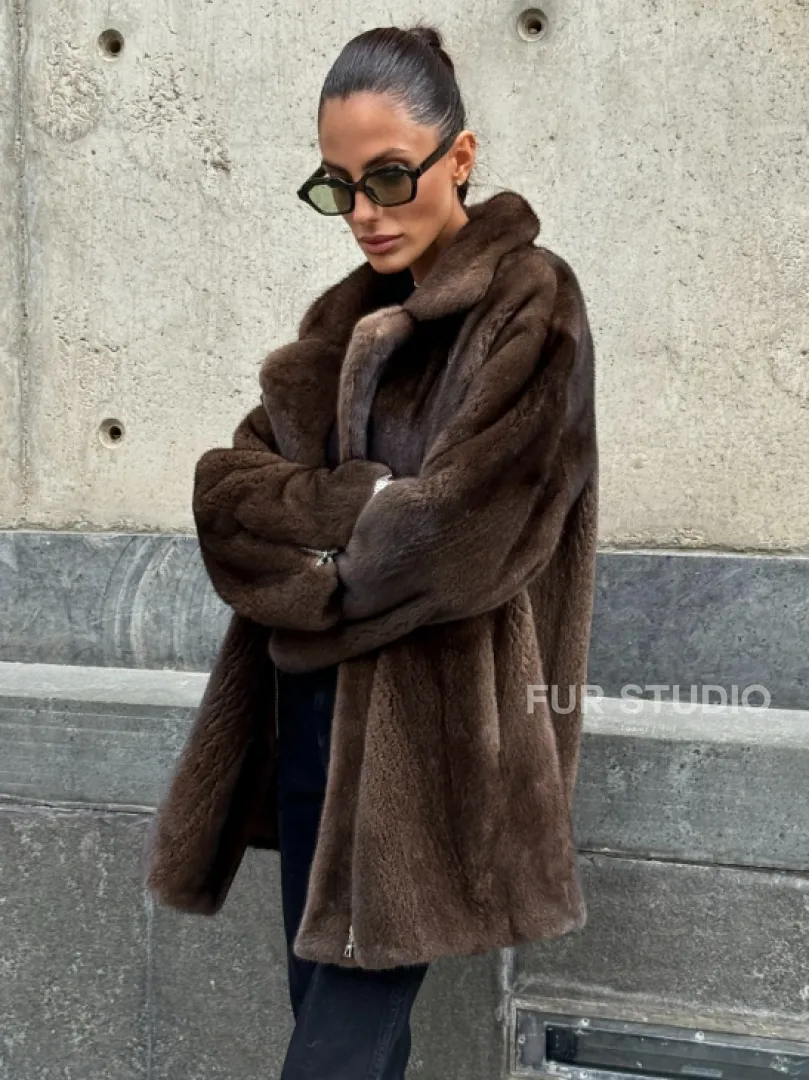 Норковая косуха из элитной скандинавской норки SAGA FURS