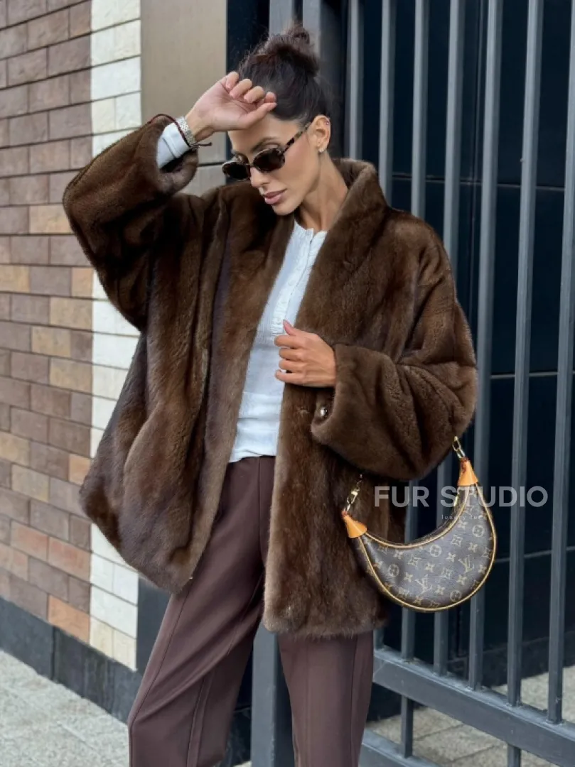 Модная шуба из норки 2025 - фото 7