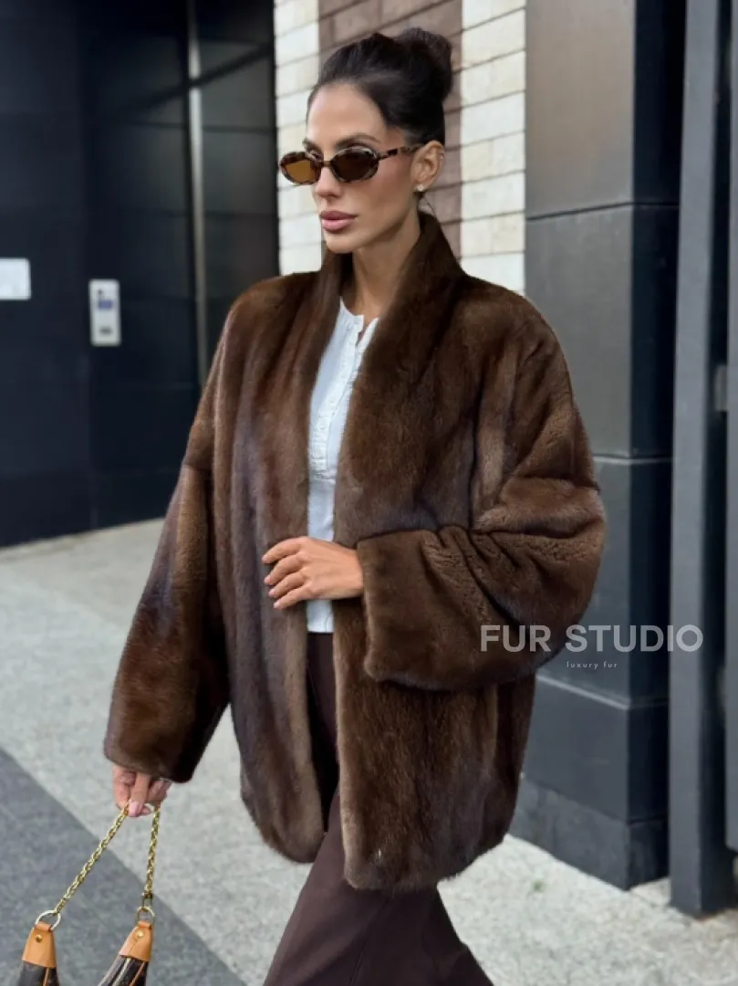 Модная шуба из норки 2025 - фото 6