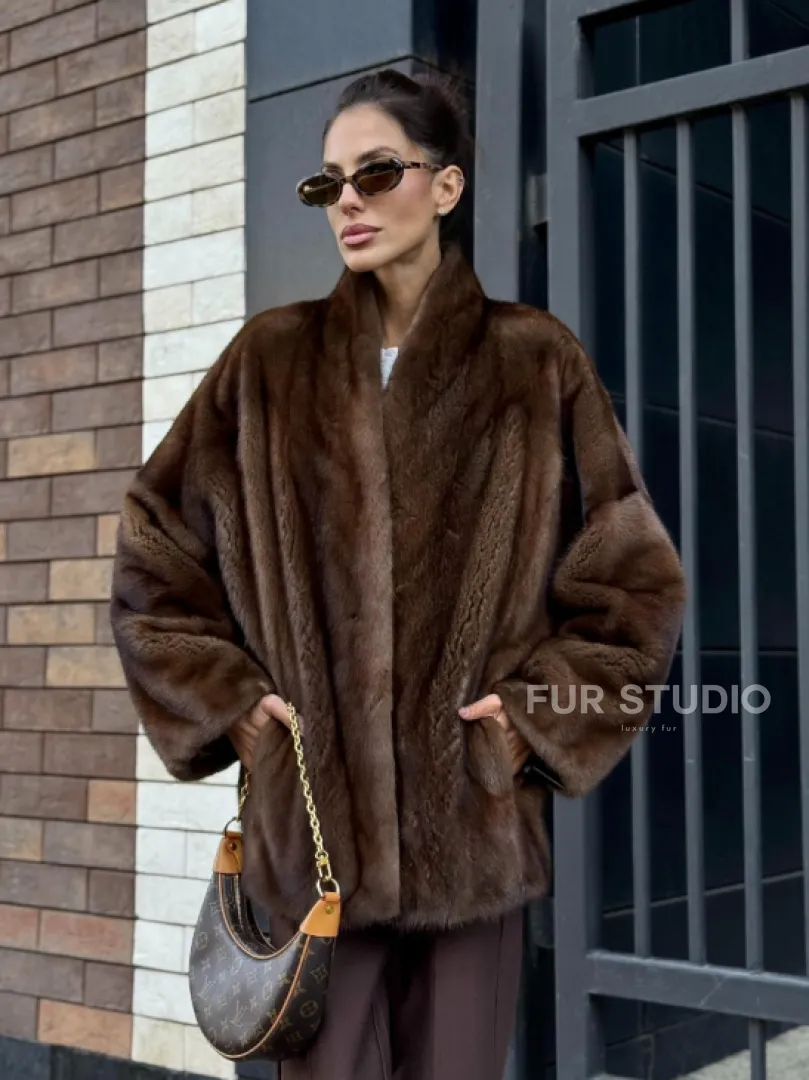 Модная шуба из норки 2025 - фото 8