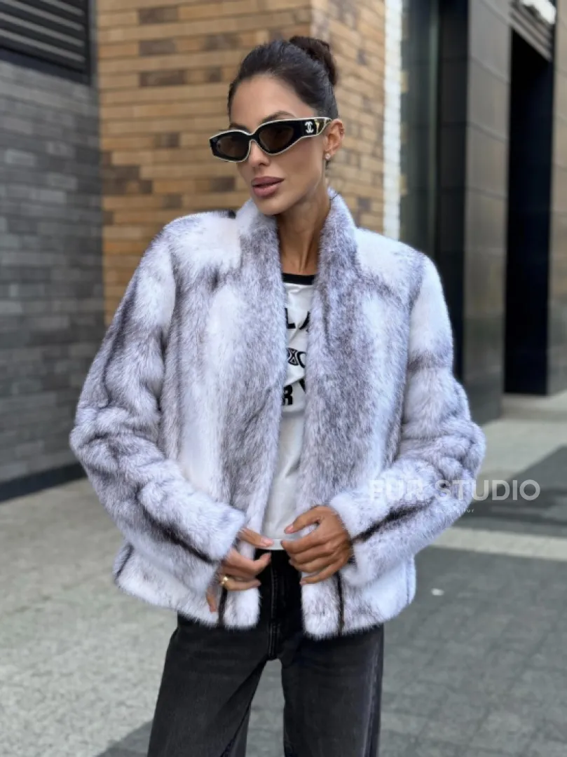 Меховая куртка из норковой крестовки