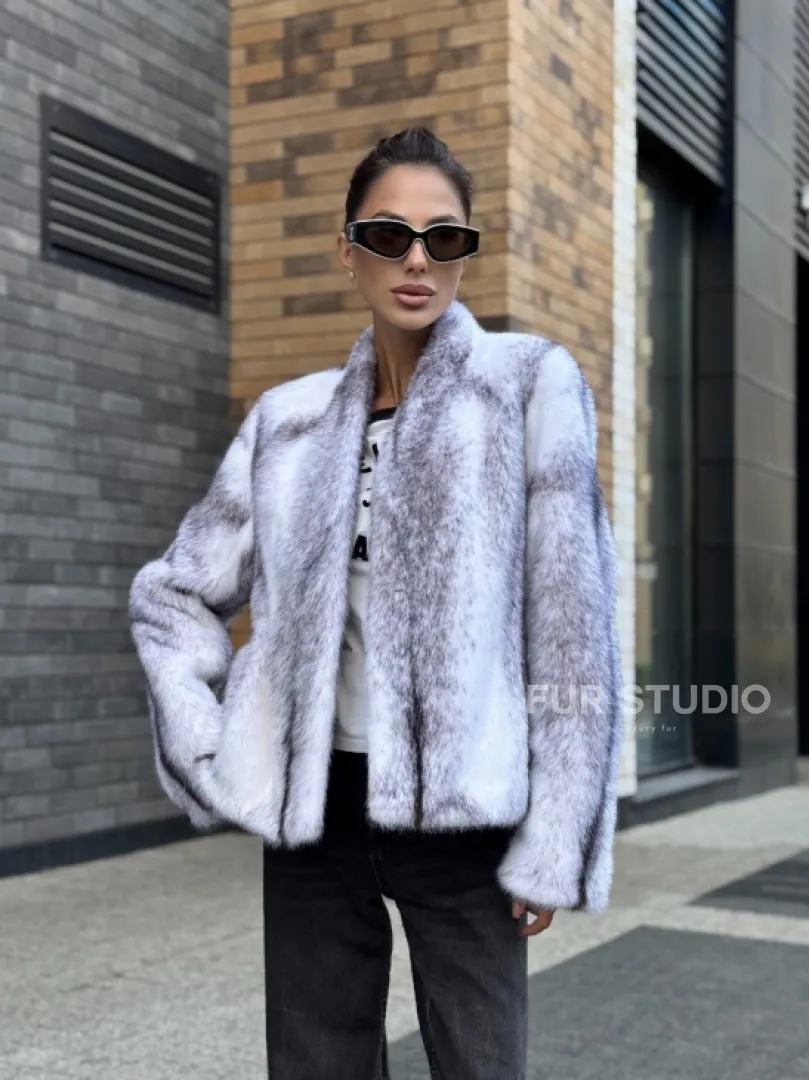 Меховая куртка из норковой крестовки