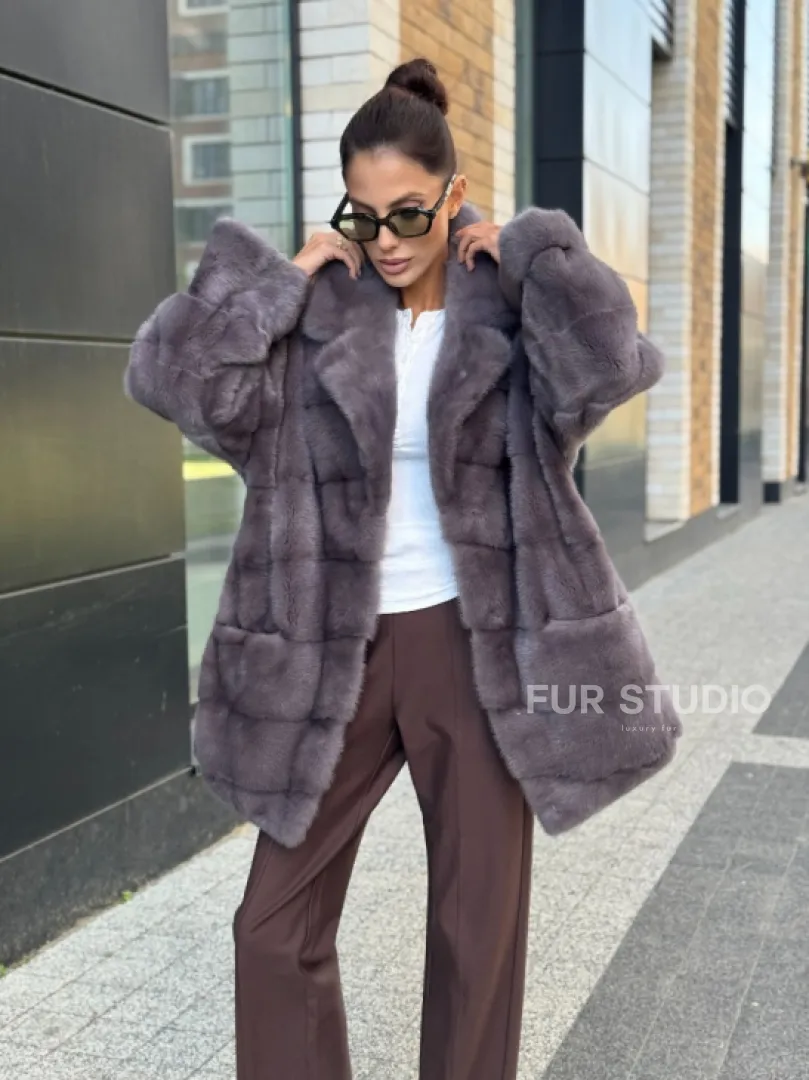 Шуба норковая - жакет лаванда