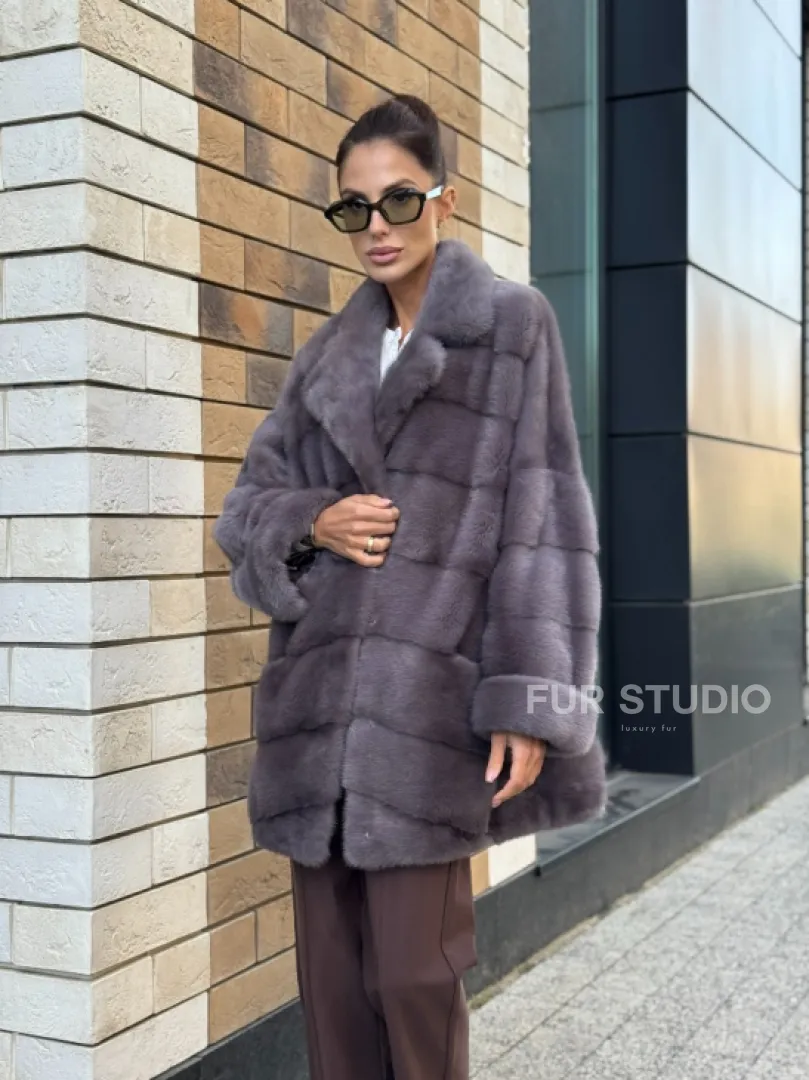 Шуба норковая - жакет лаванда