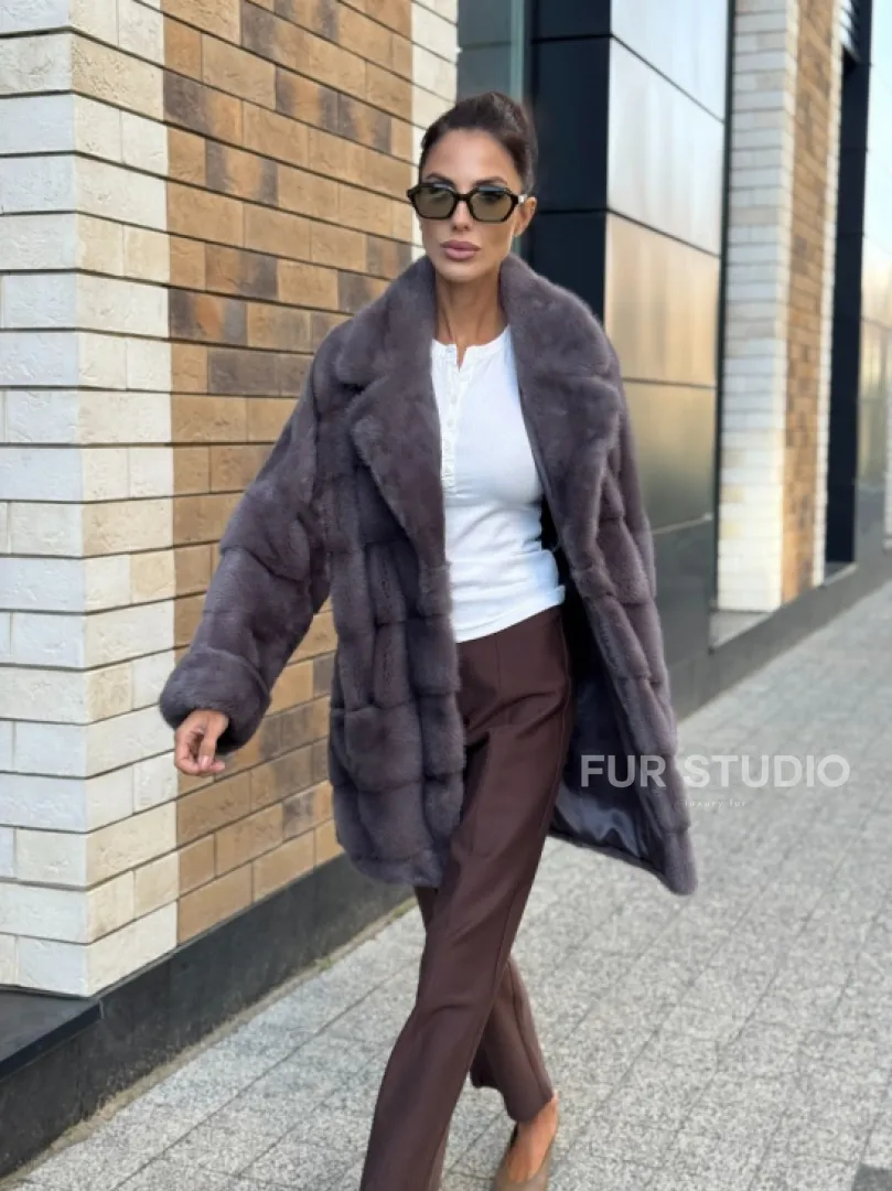Шуба норковая - жакет лаванда