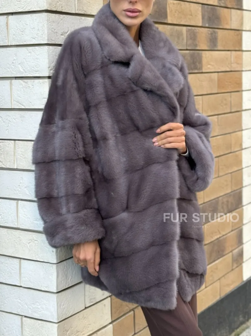 Шуба норковая - жакет лаванда