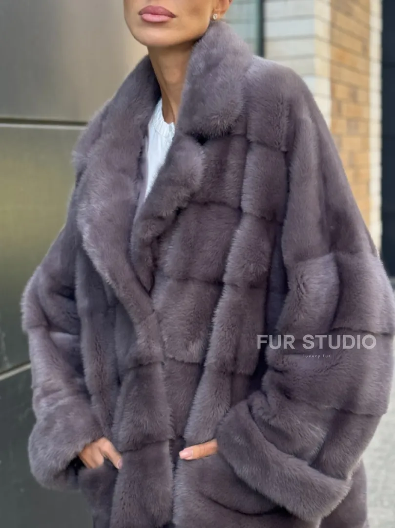Шуба норковая - жакет лаванда