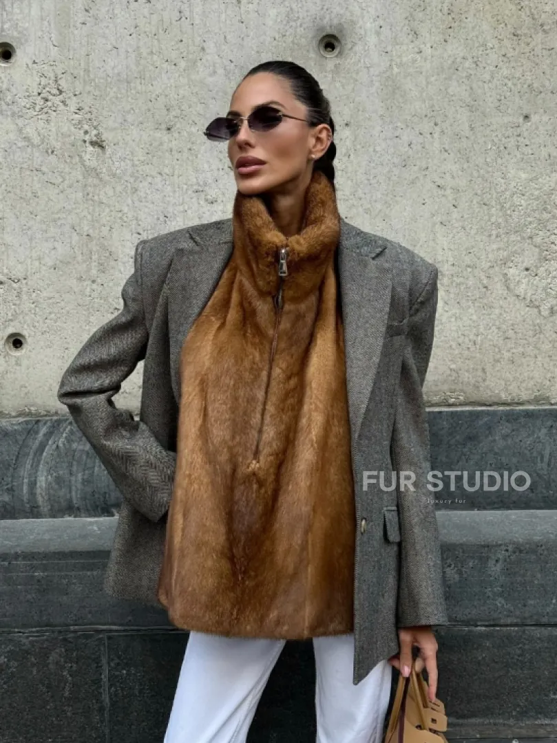 Меховая манишка из норки