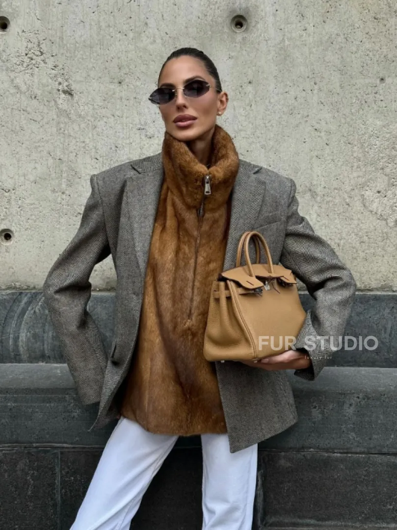 Меховая манишка из норки - фото 5