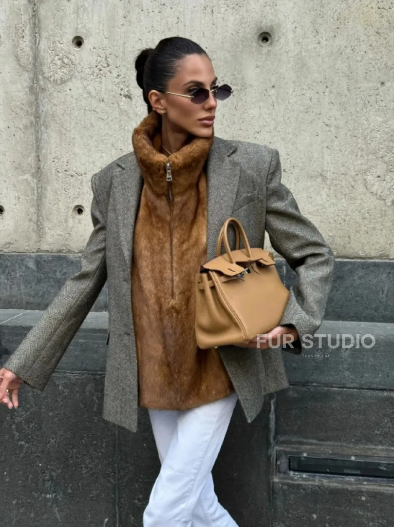 Меховая манишка из норки - фото 7