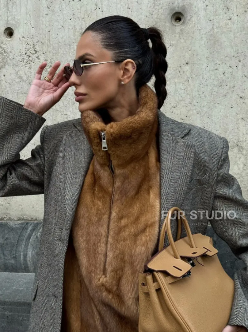 Меховая манишка из норки - фото 1