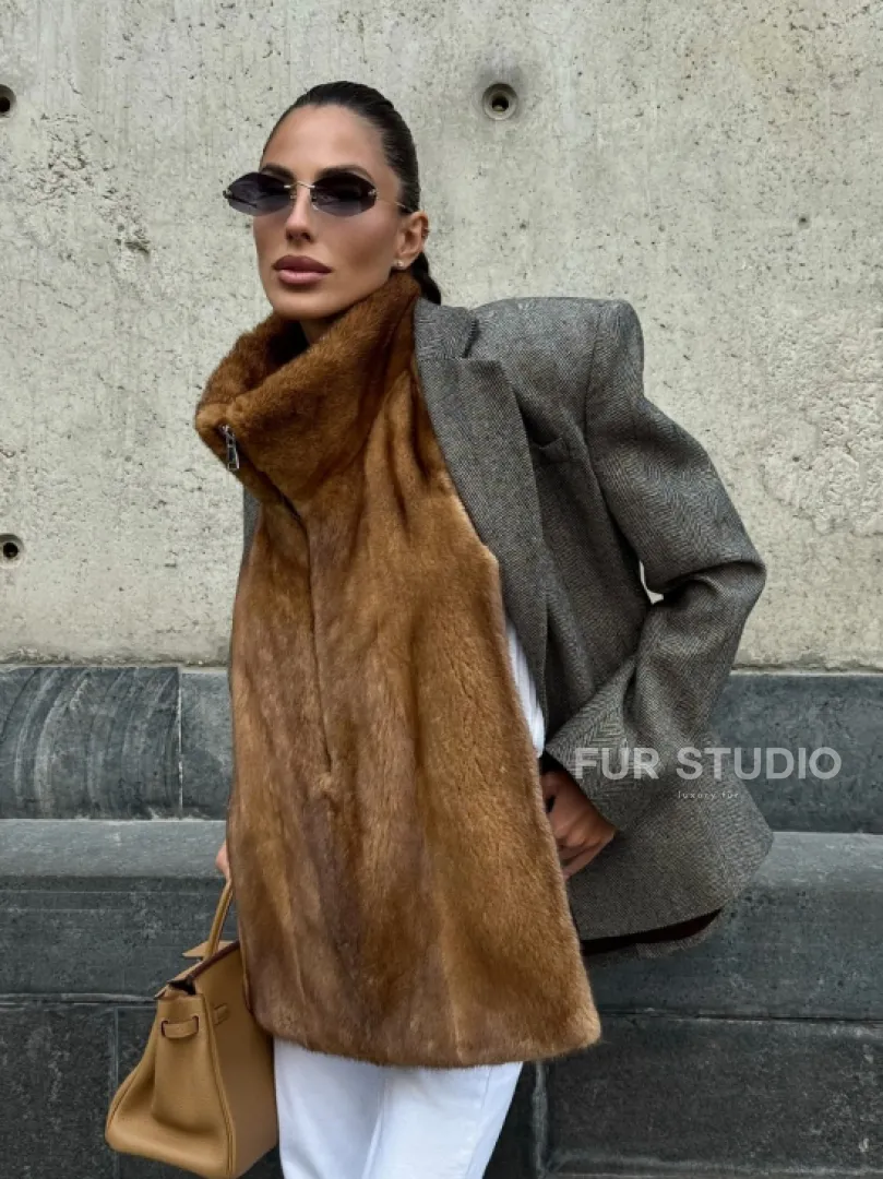 Меховая манишка из норки