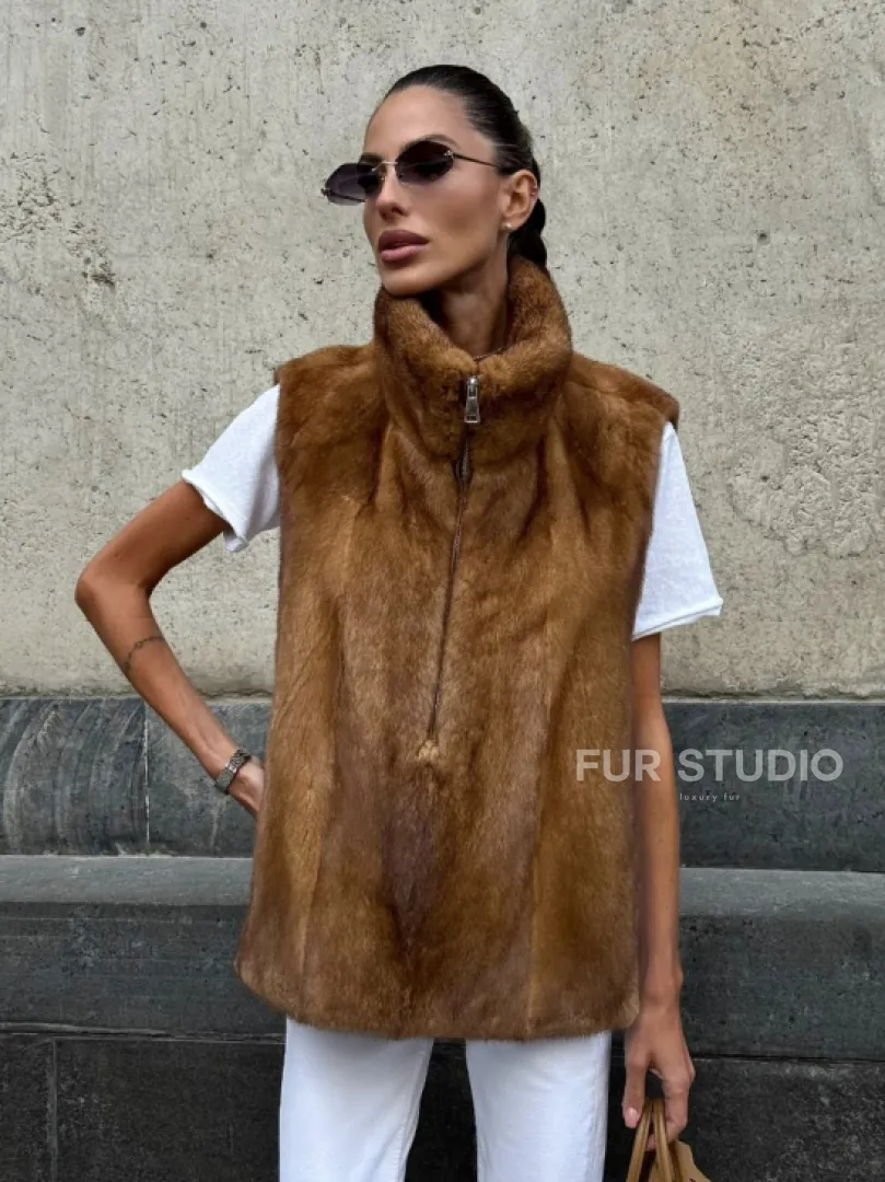 Меховая манишка из норки - фото 3