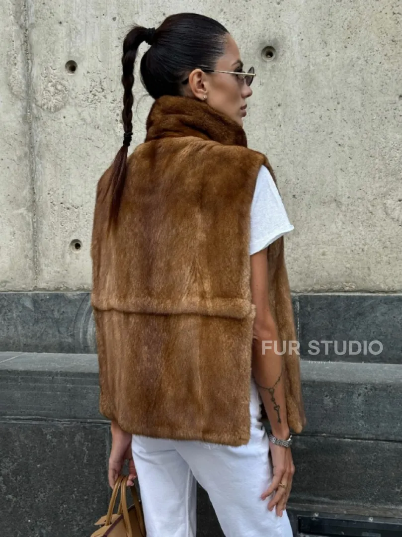 Меховая манишка из норки - фото 2