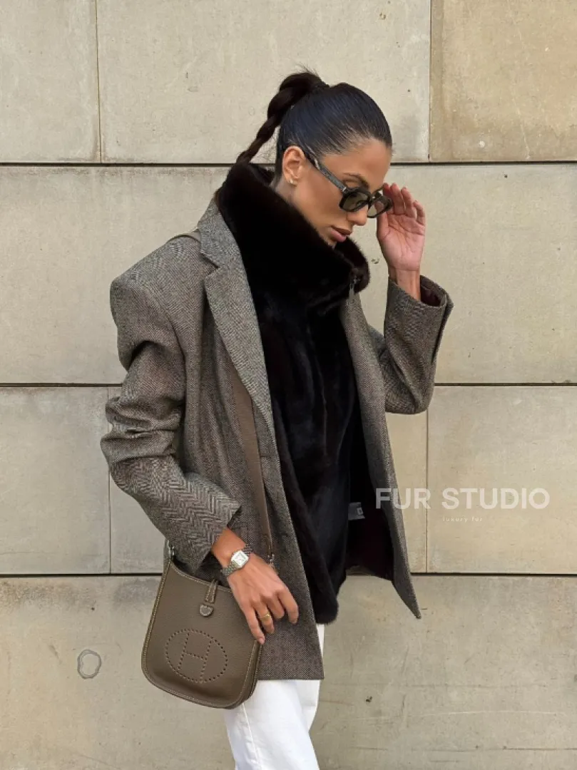 Норковая манишка женская - фото 11