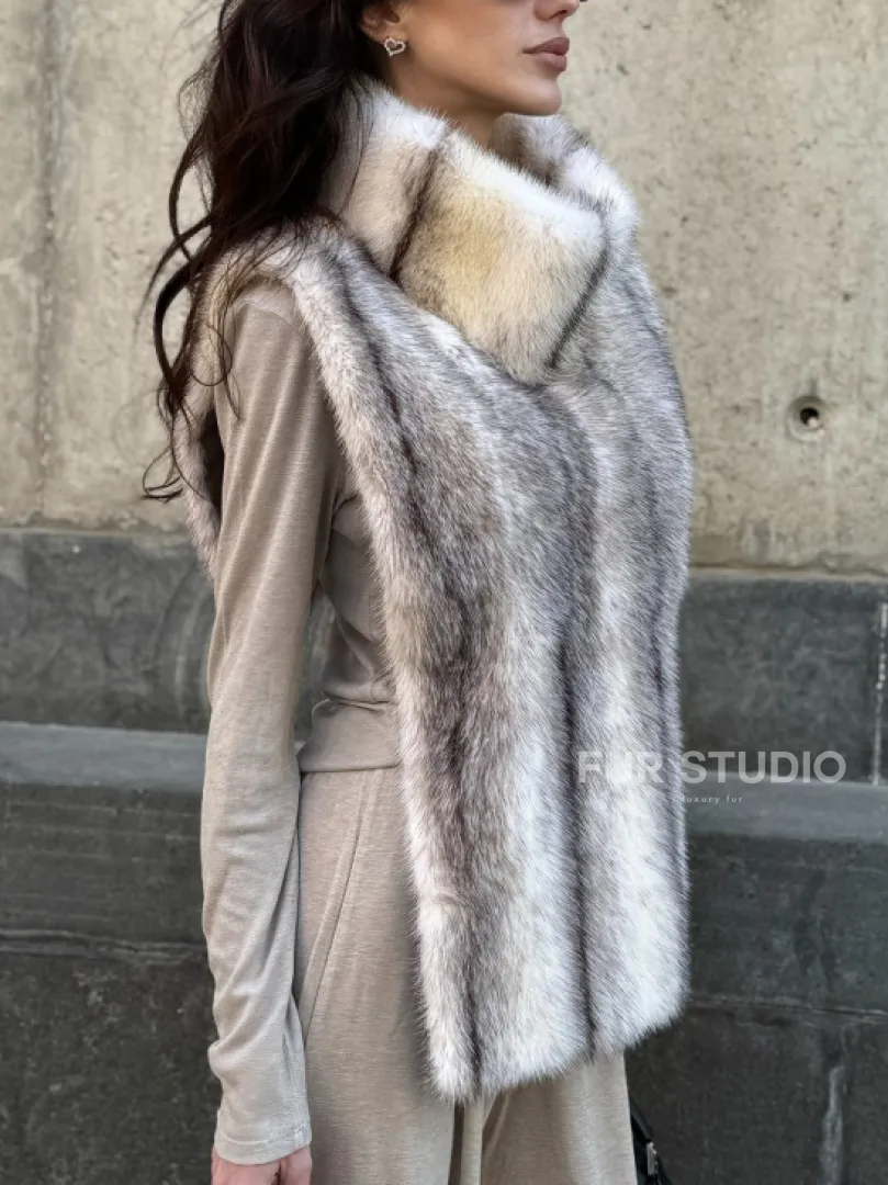 Женская манишка из норки крестовки