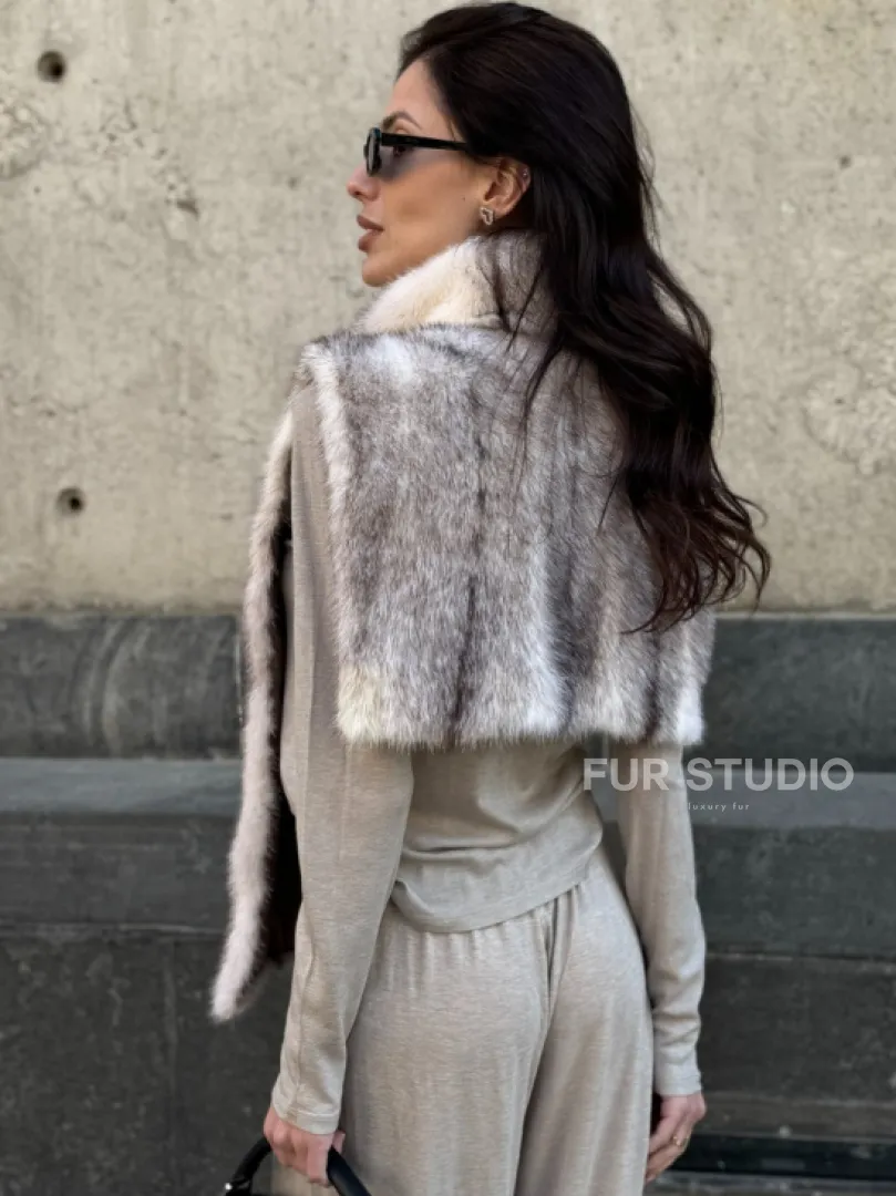 Женская манишка из норки крестовки - фото 3