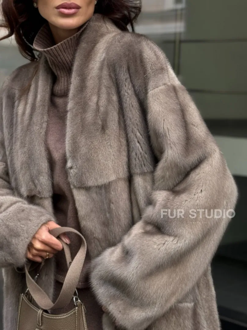 Длинная норковая шуба - фото 1