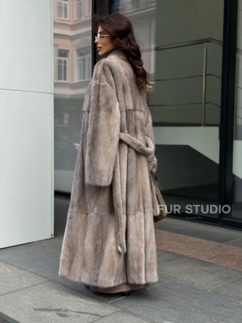 Длинная норковая шуба - фото 6