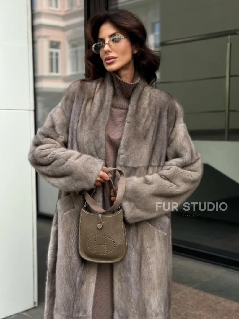 Длинная норковая шуба - фото 3