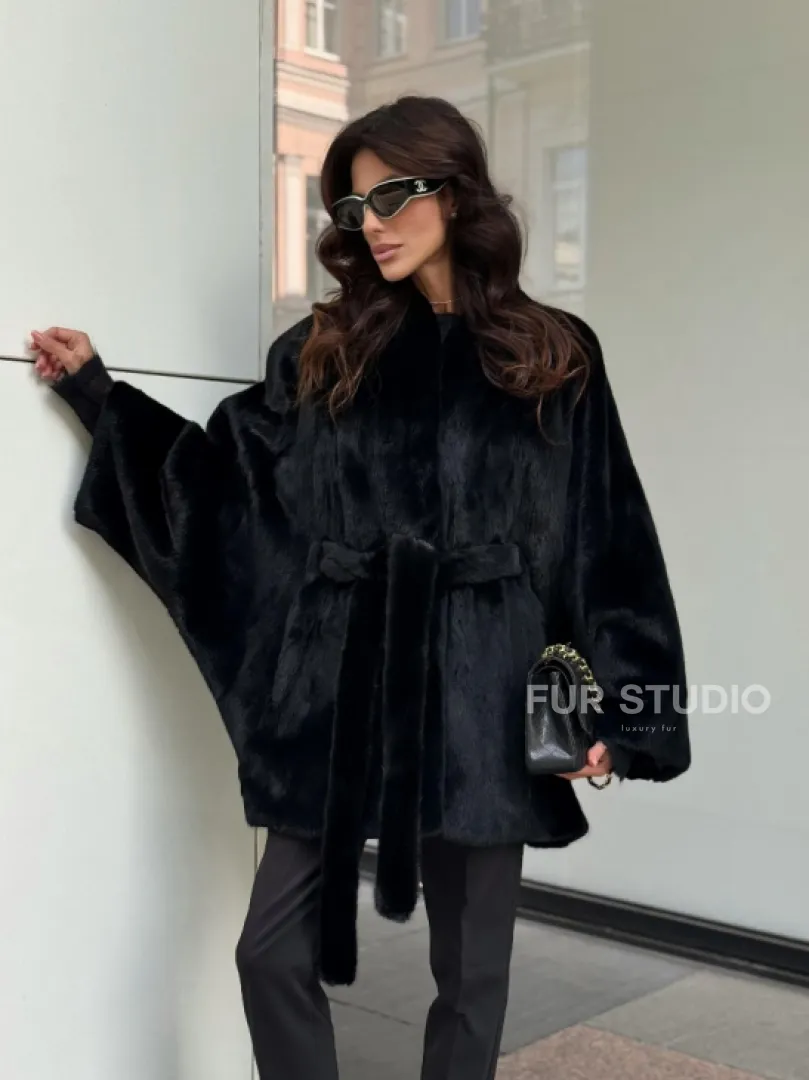 Черная шуба из аукционного меха норки SAGA FURS - фото 10