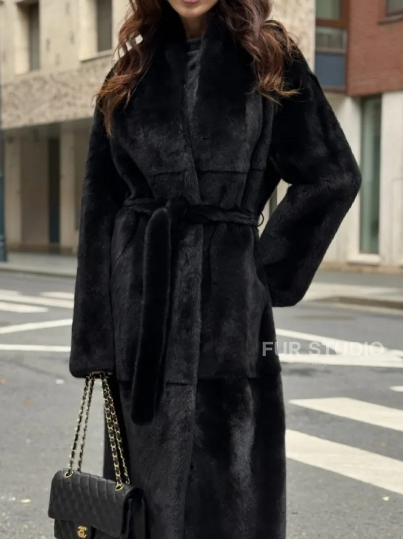 Шуба норковая черная 
