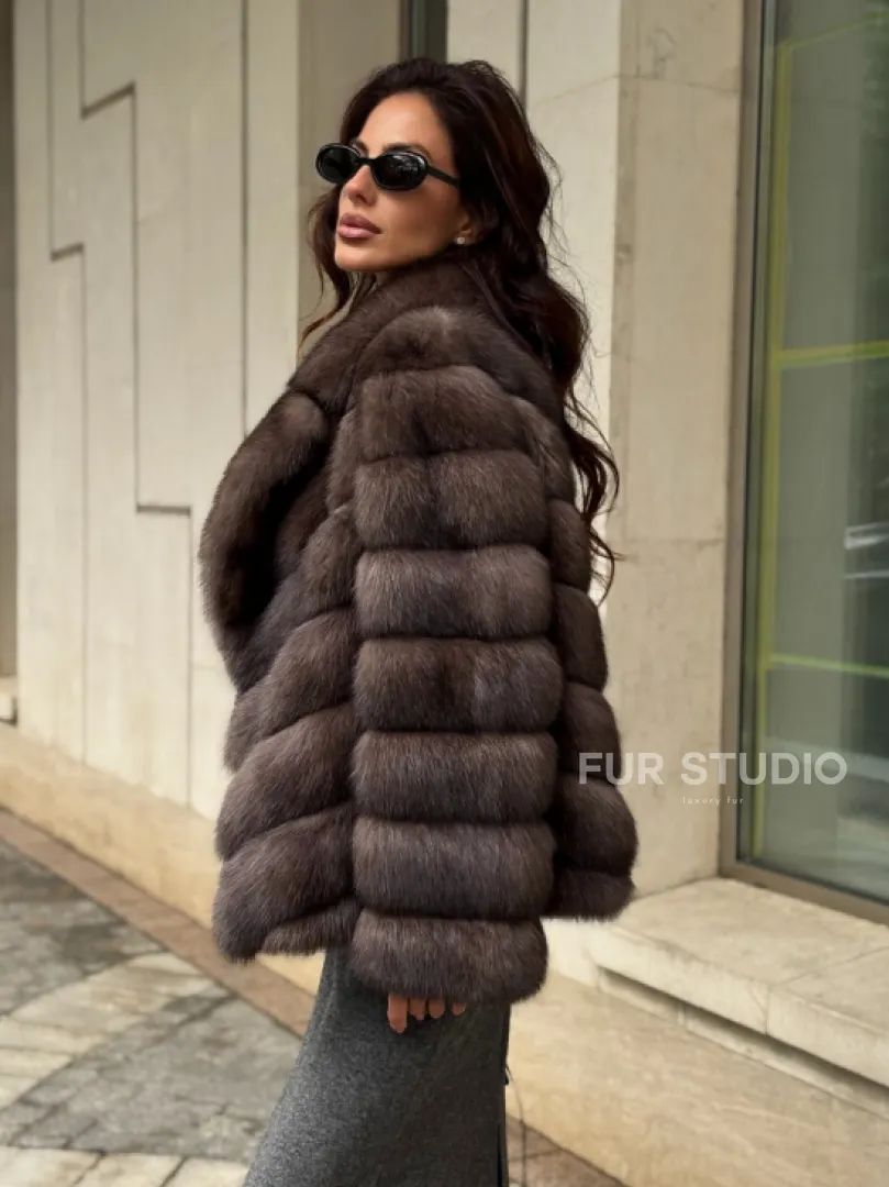 Шуба автоледи из аукционного седого соболя - фото 7