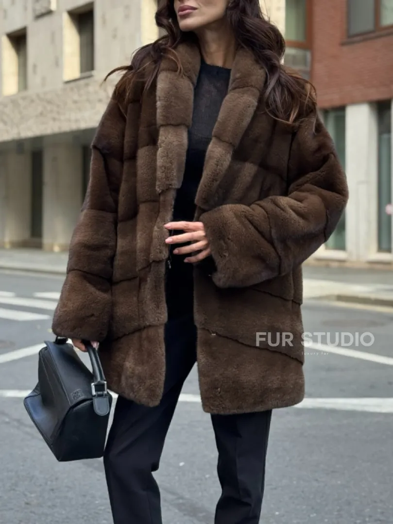 Шуба норковая коричневая