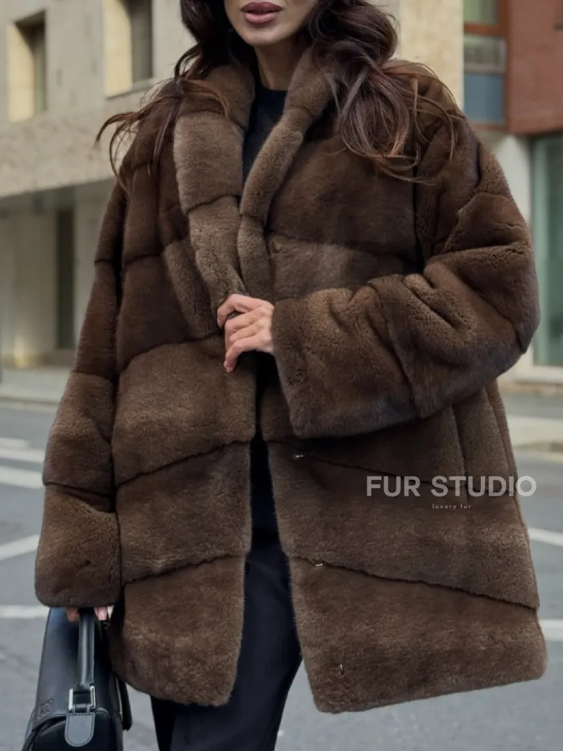 Шуба норковая коричневая - фото 1