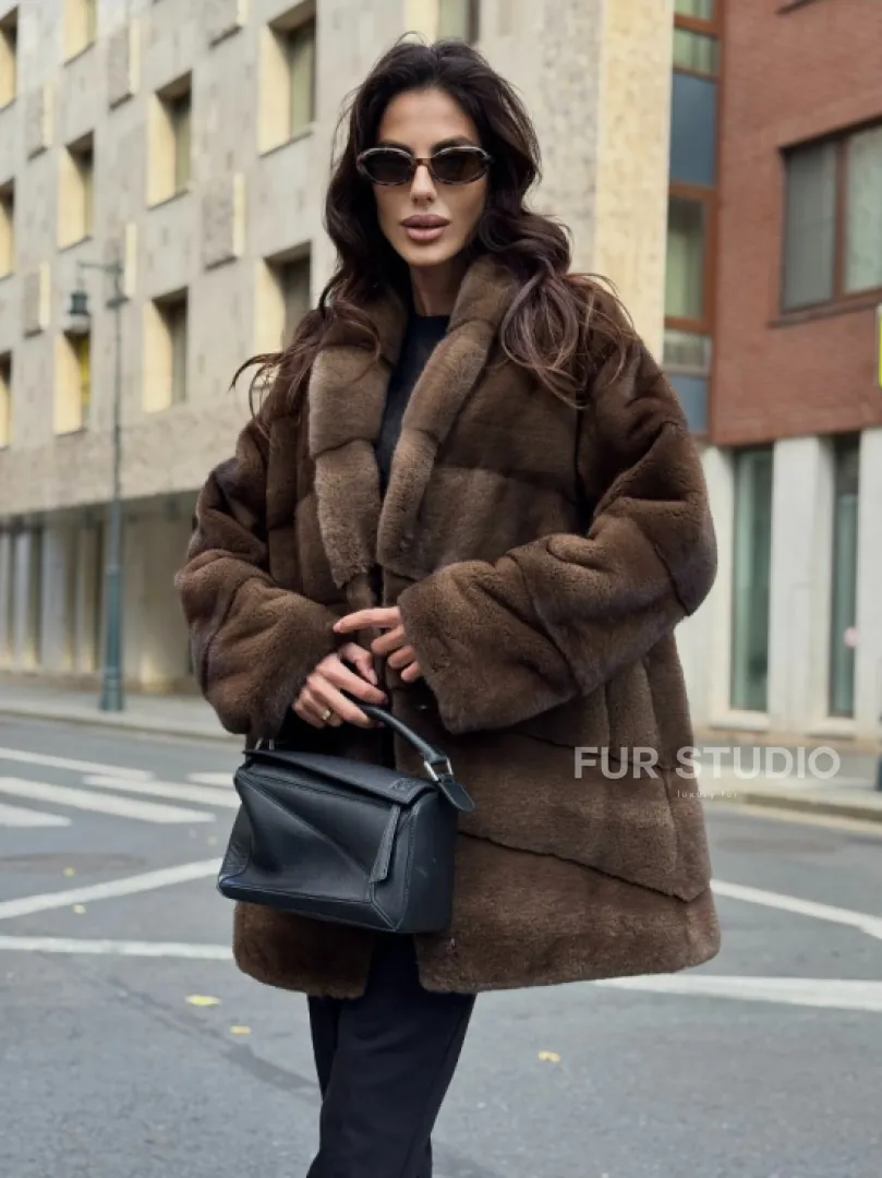 Шуба норковая коричневая