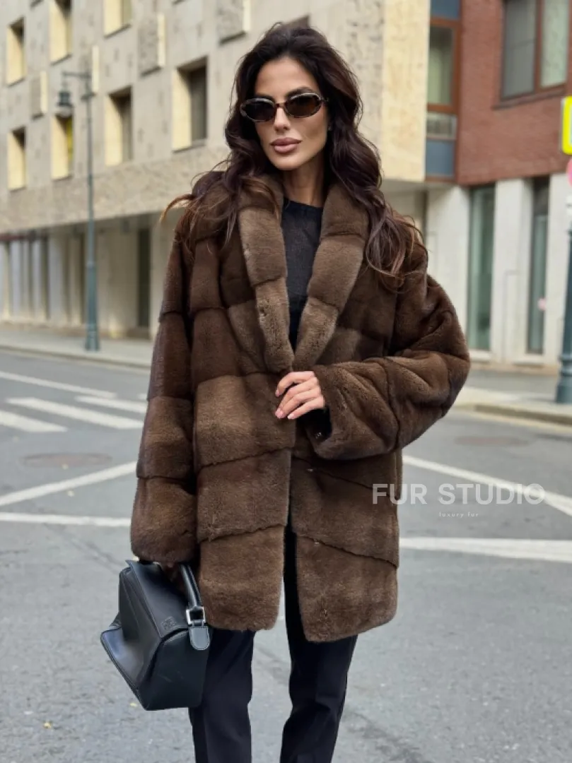 Шуба норковая коричневая